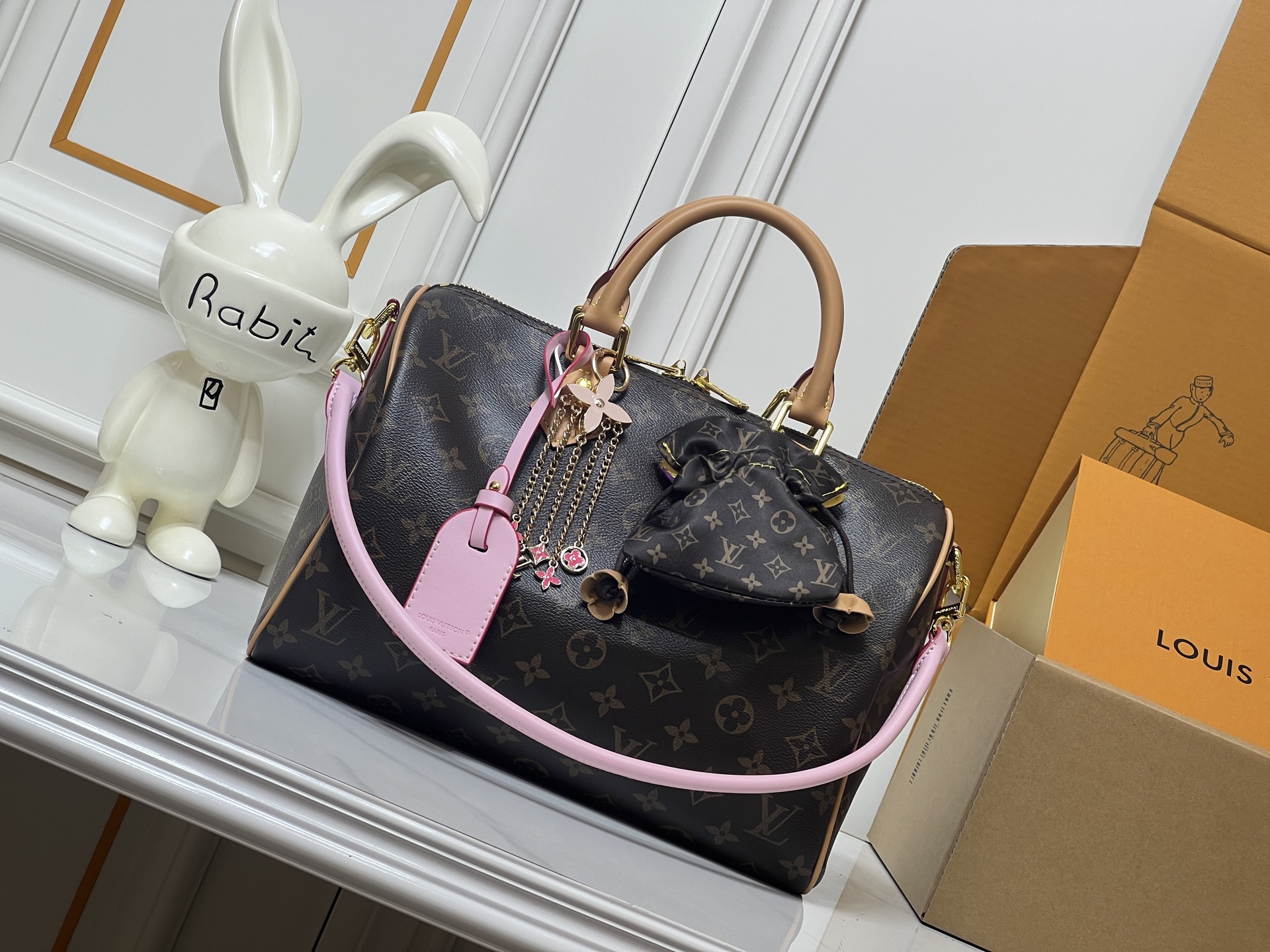 Louis Vuitton LV Classic Handbag Monogram Empreinte Shoulder Strap Fashion Statement Designer Bag